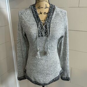 Tegido Parillo 100% Baby Alpaca Wool Gray Pullover Hoodie - Small